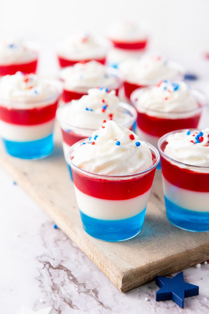 Patriotic Jell-O Cups (non alcoholic)