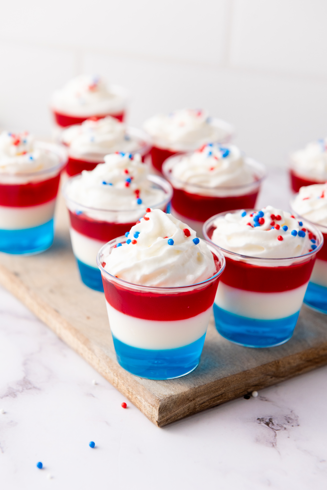 Patriotic Jell-O Cups (non alcoholic)