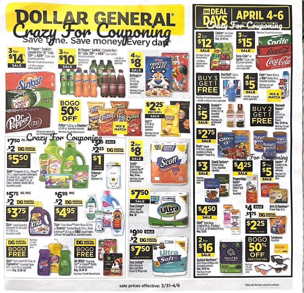 Dollar General Ad Scan March 31, 2024-	April 6, 2024