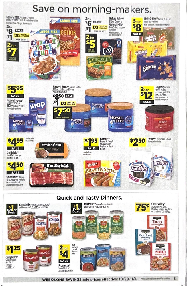 Dollar General Ad Scan October 29, 2023-November 4, 2023