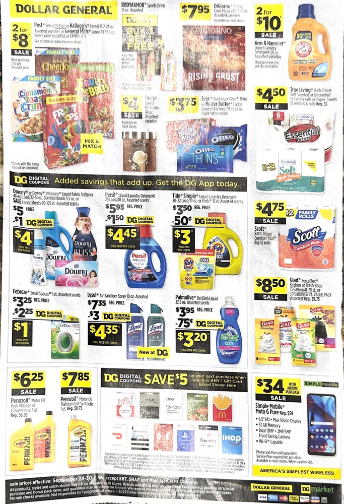 Dollar General Ad Scan September 24, 2023-September 30, 2023