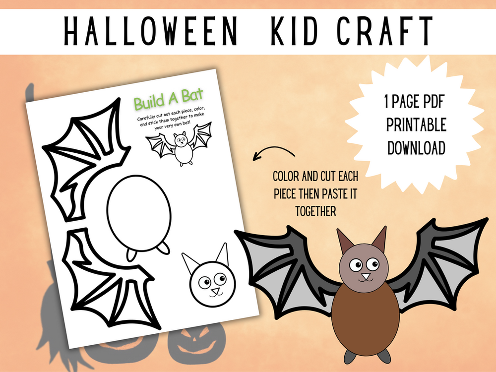 BUILD A BAT HALLOWEEN KIDS CRAFT