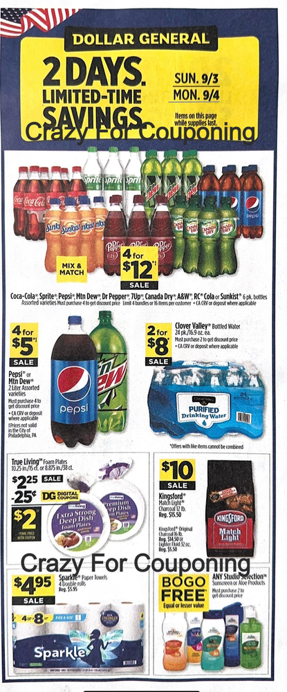 DOLLAR GENERAL  CLEARANCE EVENT; 09/01-09/04