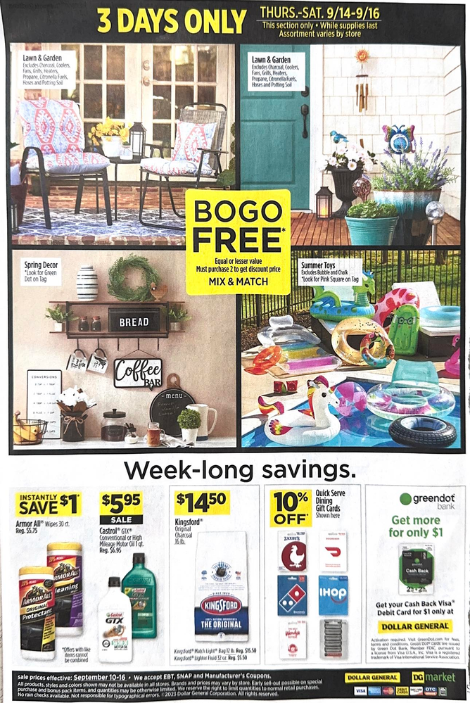 Dollar General Ad Scan September 10, 2023-September 16, 2023