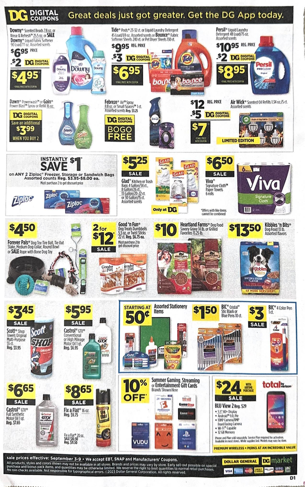 Dollar General Ad Scan September 3, 2023-September 9, 2023