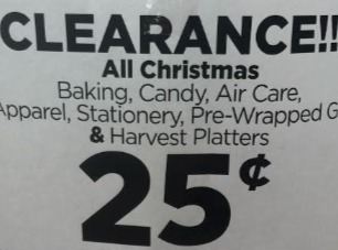 Dollar General $0.25 Clearance Christmas Sale