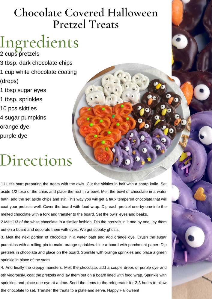 Chocolate covered Halloween pretzels